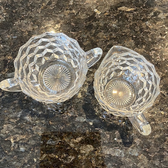 Vintage Crystal Creamer and Sugar Set - Picture 3 of 15
